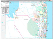 Palm Beach Wall Map Premium Style